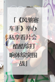 《风驰赛车手》举办私享看片会 酷酷综打响体综突围战