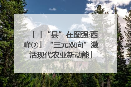 「“县”在图强·西峰②」“三元双向”激活现代农业新动能