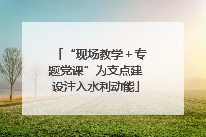 “现场教学＋专题党课”为支点建设注入水利动能