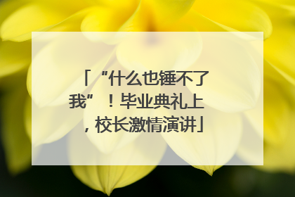 “什么也锤不了我”！毕业典礼上，校长激情演讲