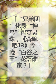 “兄弟团”化身“神鸟”智夺灵珠，《奔跑吧13》今晚“百谷之王”花落谁家？