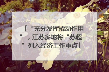 “充分发挥撬动作用”，江苏多地将“苏超”列入经济工作重点