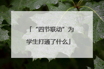 “四节联动”为学生打通了什么