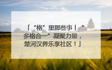 “格”里那些事丨“多格合一”凝聚力量，楚河汉界乐享社区！