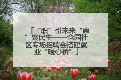 “职”引未来“惠”聚民生——仓园社区专场招聘会搭建就业“暖心桥”