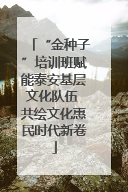 “金种子”培训班赋能泰安基层文化队伍 共绘文化惠民时代新卷