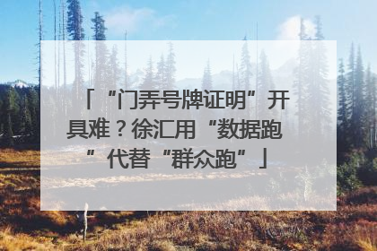 “门弄号牌证明”开具难？徐汇用“数据跑”代替“群众跑”