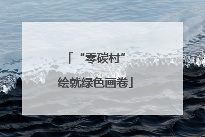 “零碳村” 绘就绿色画卷