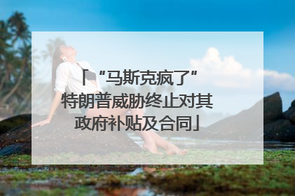 “马斯克疯了” 特朗普威胁终止对其政府补贴及合同