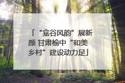 “龛谷风韵”展新颜 甘肃榆中“和美乡村”建设动力足