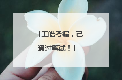 王皓考编，已通过笔试！