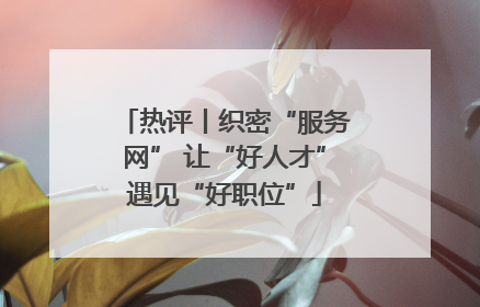热评丨织密“服务网” 让“好人才”遇见“好职位”