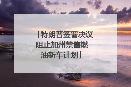 特朗普签署决议 阻止加州禁售燃油新车计划