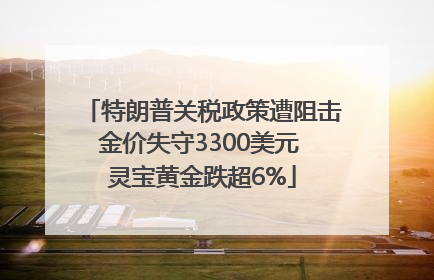 特朗普关税政策遭阻击金价失守3300美元 灵宝黄金跌超6%