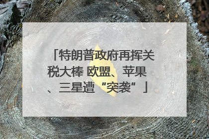 特朗普政府再挥关税大棒 欧盟、苹果、三星遭“突袭”