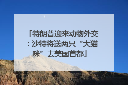 特朗普迎来动物外交：沙特将送两只“大猫咪”去美国首都