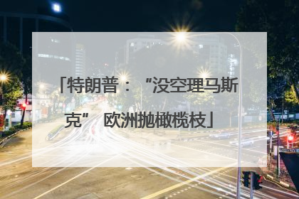 特朗普：“没空理马斯克” 欧洲抛橄榄枝