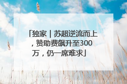 独家｜苏超逆流而上，赞助费飙升至300万，仍一席难求