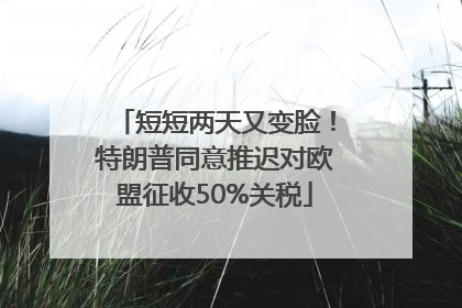 短短两天又变脸！特朗普同意推迟对欧盟征收50%关税