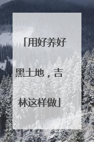 用好养好黑土地，吉林这样做
