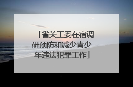 省关工委在宿调研预防和减少青少年违法犯罪工作