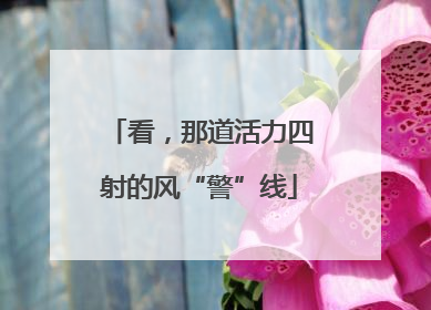 看，那道活力四射的风“警”线