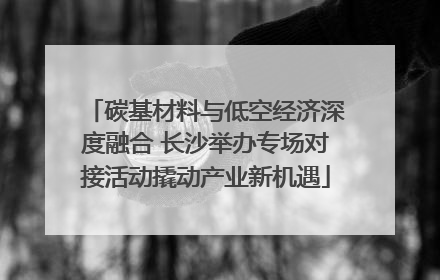 碳基材料与低空经济深度融合 长沙举办专场对接活动撬动产业新机遇