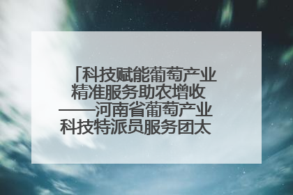科技赋能葡萄产业 精准服务助农增收——河南省葡萄产业科技特派员服务团太康县科技服务纪实