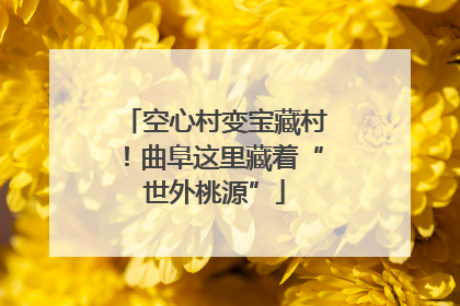 空心村变宝藏村！曲阜这里藏着“世外桃源”