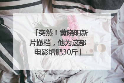 突然！黄晓明新片撤档，他为这部电影增肥30斤