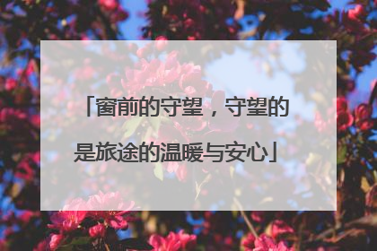 窗前的守望，守望的是旅途的温暖与安心