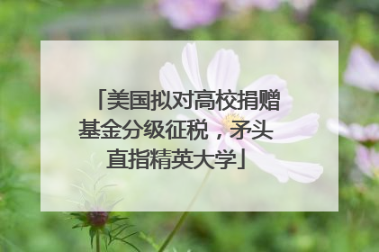 美国拟对高校捐赠基金分级征税，矛头直指精英大学
