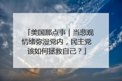 美国那点事｜当悲观情绪弥漫党内，民主党该如何拯救自己？