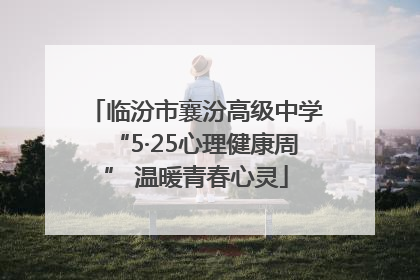 临汾市襄汾高级中学“5·25心理健康周” 温暖青春心灵