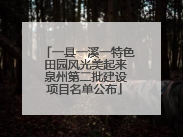 一县一溪一特色 田园风光美起来 泉州第二批建设项目名单公布