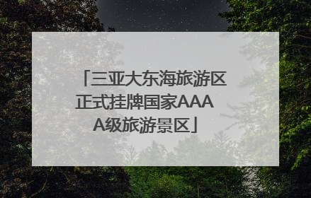 三亚大东海旅游区正式挂牌国家AAAA级旅游景区
