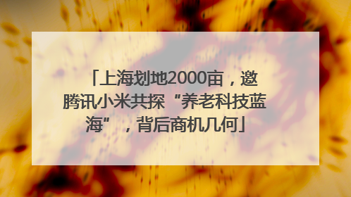 上海划地2000亩，邀腾讯小米共探“养老科技蓝海”，背后商机几何