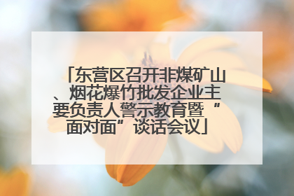 东营区召开非煤矿山、烟花爆竹批发企业主要负责人警示教育暨“面对面”谈话会议