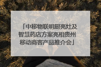 中移物联明厨亮灶及智慧药店方案亮相贵州移动商客产品推介会