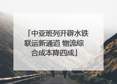 中亚班列开辟水铁联运新通道 物流综合成本降四成