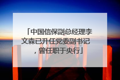 中国信保副总经理李文森已升任党委副书记，曾任职于央行