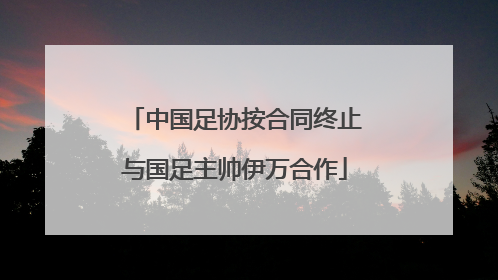中国足协按合同终止与国足主帅伊万合作