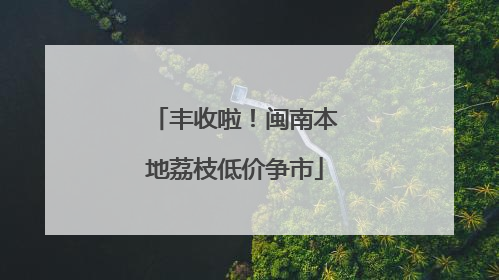 丰收啦！闽南本地荔枝低价争市