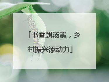 书香飘汤溪，乡村振兴添动力