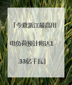 今夏浙江最高用电负荷预计将达1.33亿千瓦