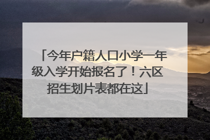 今年户籍人口小学一年级入学开始报名了！六区招生划片表都在这