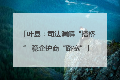 叶县：司法调解“搭桥” 稳企护商“路宽”