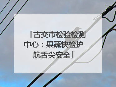 古交市检验检测中心：果蔬快检护航舌尖安全