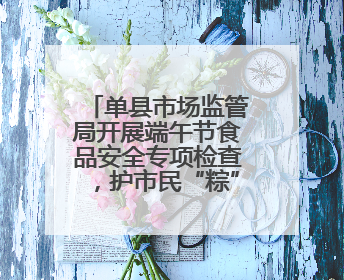 单县市场监管局开展端午节食品安全专项检查，护市民“粽”情佳节