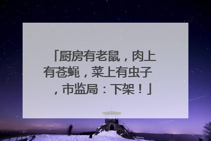 厨房有老鼠，肉上有苍蝇，菜上有虫子，市监局：下架！